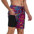 thumbnail image 3 of Balery Colorful Snake Mens Swim Trunks Swim Shorts for Men Quick Dry Inseam Beach Shorts with Compression Liner Pocket-X-Large, 3 of 9