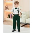 thumbnail image 2 of SANMIO Toddler Baby Boy Clothes Suit Gentleman Wedding Formal Dress Outfits,  Shirt with Bowtie + Suspender Pants 1-5 Years, 2 of 6