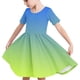 thumbnail image 1 of Odeerbi Niñas Verano A-Line Vestido Gradiente Swing Vestido Niños Manga Corta Stretchy Dress, 1 of 7
