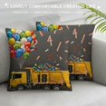 thumbnail image 3 of Happy O4 Birthday Rear Loader Garbage Truck Throw Pillow,  Multicolor, 3 of 5