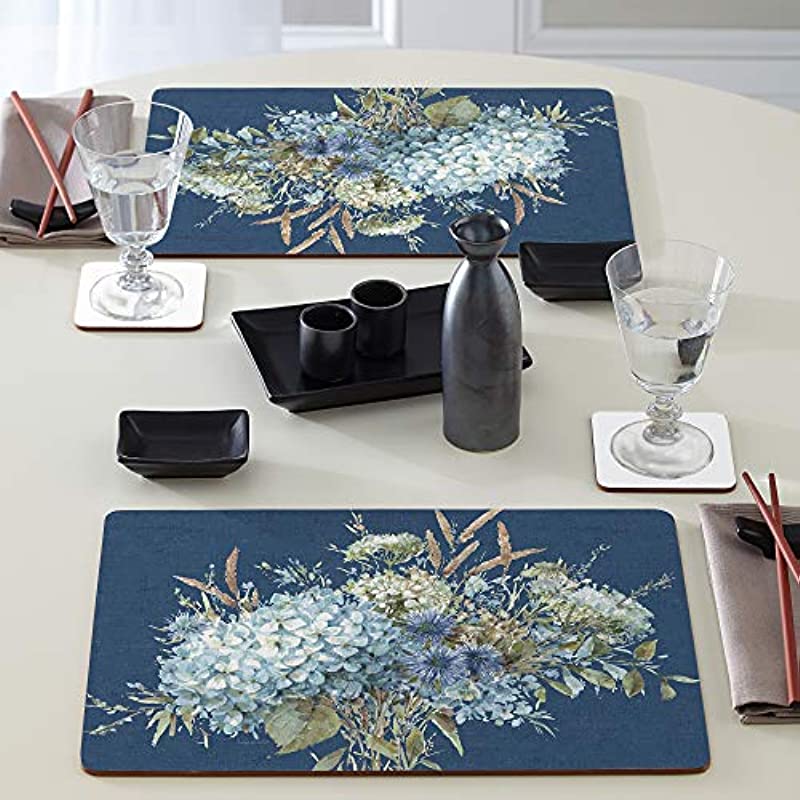 Cala Home Bohemian Blue Decorative Hardboard Cork Back Tabletop