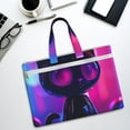 thumbnail image 6 of Kdxio Neon Toy Cat Reflections File Tote Document Bag Business Briefcase Bag Document Organizer Tote Briefcase for Letter A4 Files Business Teacher Office Bag, 6 of 8