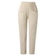 thumbnail image 5 of Pantalones de mezclilla Gibobby para mujer algodón y lino Caqui XL, 5 of 5