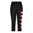 thumbnail image 4 of Ugoldhm Little Girls Athletic Capri Leggings Stretch Running Workout Baseball Print Summer Kids Yoga Pants Size 2-13, 4 of 4