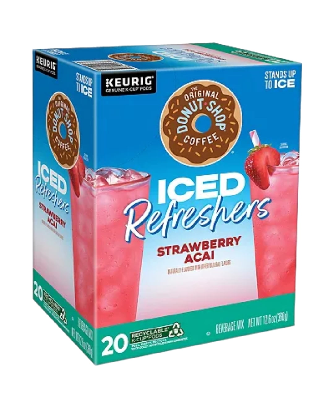 The Original Donut Shop Iced Refreshers Strawerry Acai K Cups Pods 40 Total