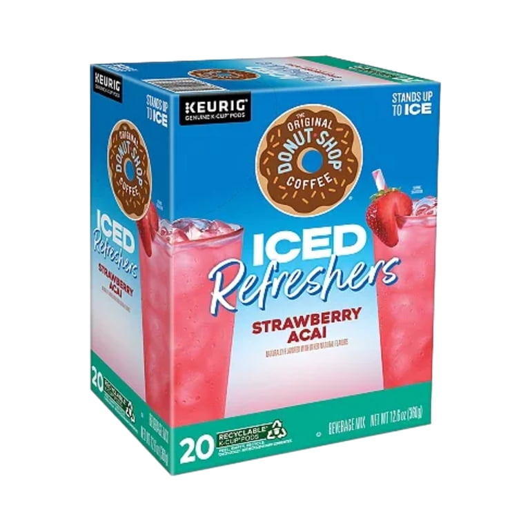 The Original Donut Shop Iced Refreshers Strawerry Acai K Cups Pods