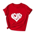 thumbnail image 2 of Tejiojio Valentine's Day Gifts Women's Lover Printed T-shirt Round Neck Short Sleeved Top Novelty Plus Size Graphic Tees, 2 of 6