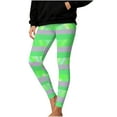 thumbnail image 1 of HAiming Legging de Noël Rayé pour Femmes Imprimé de Noël Taille Haute Extensible Yoga Course Entraînement Gym Collants, 1 of 9