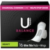 U by Kotex Balance Ultra Thin Pads with Wings, Heavy Absorbency, 16 Count