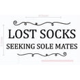 thumbnail image 3 of Lost Socks Seeking Sole Mates Vinyl Lettering Wall Decor Art Laundry Sticker Quote 23x12 -Inch Black, 3 of 5
