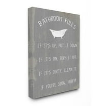 Stupell Industries Countryside Bathroom Rules Sign with Claw Bath Designed by Daphne Polselli