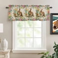 thumbnail image 2 of Easter Bunny Rod Pocket Curtain Valance, Spring Floral Blossom Easter Eggs Burlap Farmhouse Window Valance for Living Room, Bedroom, Kitchen 42"W x 12"L, 2 of 9