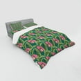 thumbnail image 3 of Ambesonne Tropical Bedding Set 3 Pcs, Banana Leaves Hibiscus, Twin XL, Teal Olive Green Pink, 3 of 3