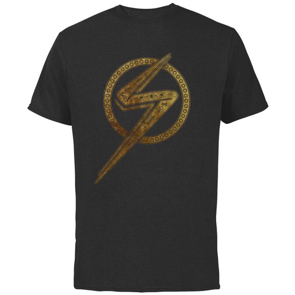 Marvel Studios’ Ms. Marvel Gold Logo - Short Sleeve Cotton T-Shirt for Adults - Customized-Black
