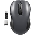 thumbnail image 1 of WisFox 2.4G Wireless  for Laptop, Ergonomic Computer  with USB Receiver and 3 Adjustable Levels, 6 Button Wireless Mice for Windows  PC Notebook (Grey), 1 of 8
