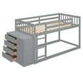 thumbnail image 5 of Harper & Bright Designs Twin over Twin Bunk Bed with 4 Drawers and 3 Storage Shelves, Wooden Bunk Bed Frame with Ladder for Bedroom, Gray, 5 of 15