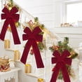 thumbnail image 3 of Red Velvet Christmas Bow Ornament For Tree Hanging Decoration High Density Ribbon With Hidden Wire Buckle For Branches Railings Lighting 1Pc 0.22Lb, 3 of 9