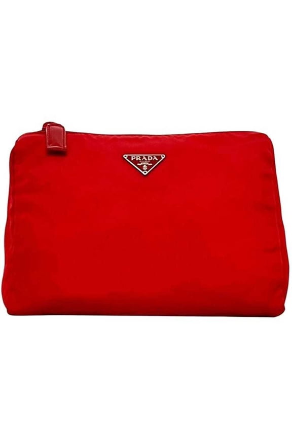 Pre-Owned Prada pouch ec-25248 Red Tessuto Nylon 60 PRADA Triangle Women's Men's Bag-in-Bag