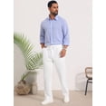 thumbnail image 4 of DARING DIVA Men's Beach Pants Drawstring Waist Breathable Summer Linen Pants 28 White, 4 of 7