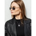 thumbnail image 2 of U7 Initial Monogram Necklace Letter Silver Pendant X for Women Men,Square Capital Resizable Chain, 2 of 7