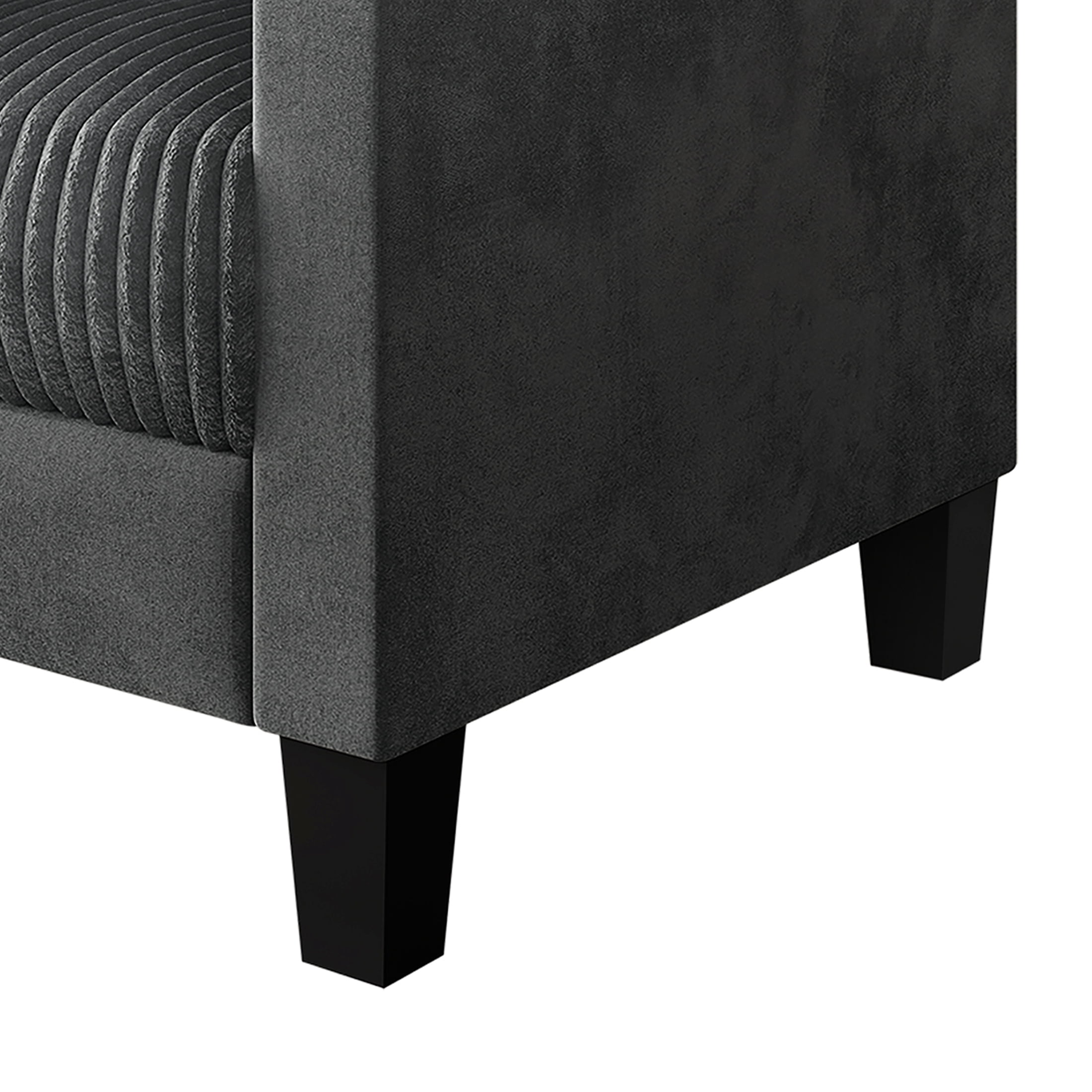 Castle Place Contemporary Corduroy Velvet Loveseat, Grey