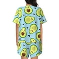 thumbnail image 3 of Bixox Women's Avocado and Hearts Printed Pajama Set 2 Piece Lounge Set Top and Shorts Soft Pajamas, Shorts with Pockets, 3 of 7