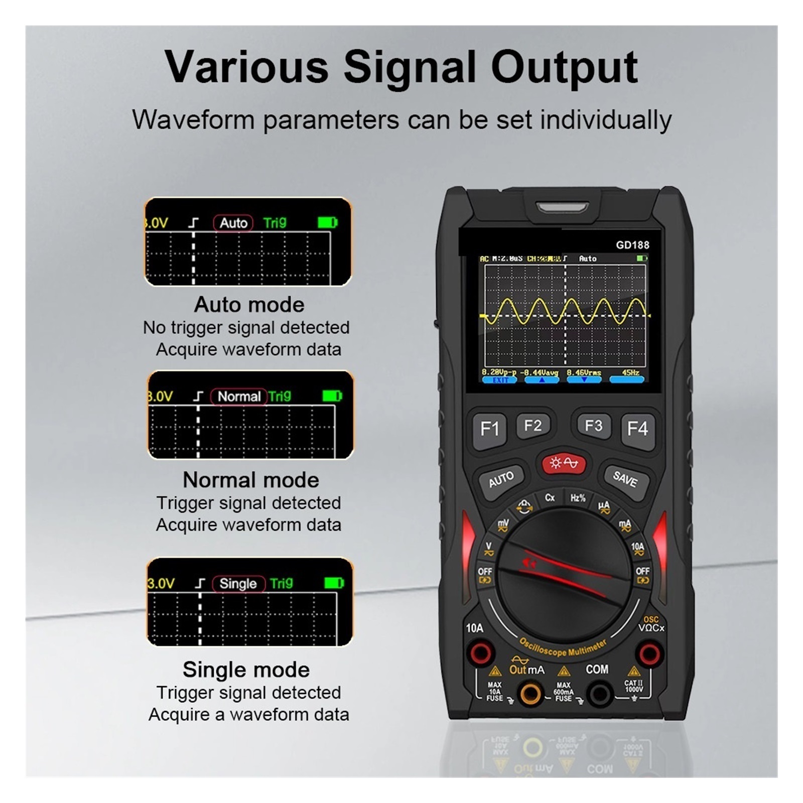 DIgital Oscilloscope Multimeter Electrician Tester Ammeter Voltmeter Current Capacitance Ohm Meter True RMS Multimetro ,Professional Designed