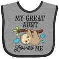 thumbnail image 3 of Inktastic My Great Aunt Loves Me with Sloth and Hearts Boys or Girls Baby Bib, 3 of 4