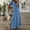Blue, variant on SMihono Womens Beach Dress Casual Loose V-Neck Short Sleeve Dresses Cotton Linen Flowy A Line Split Hem Summer Sundress Red S