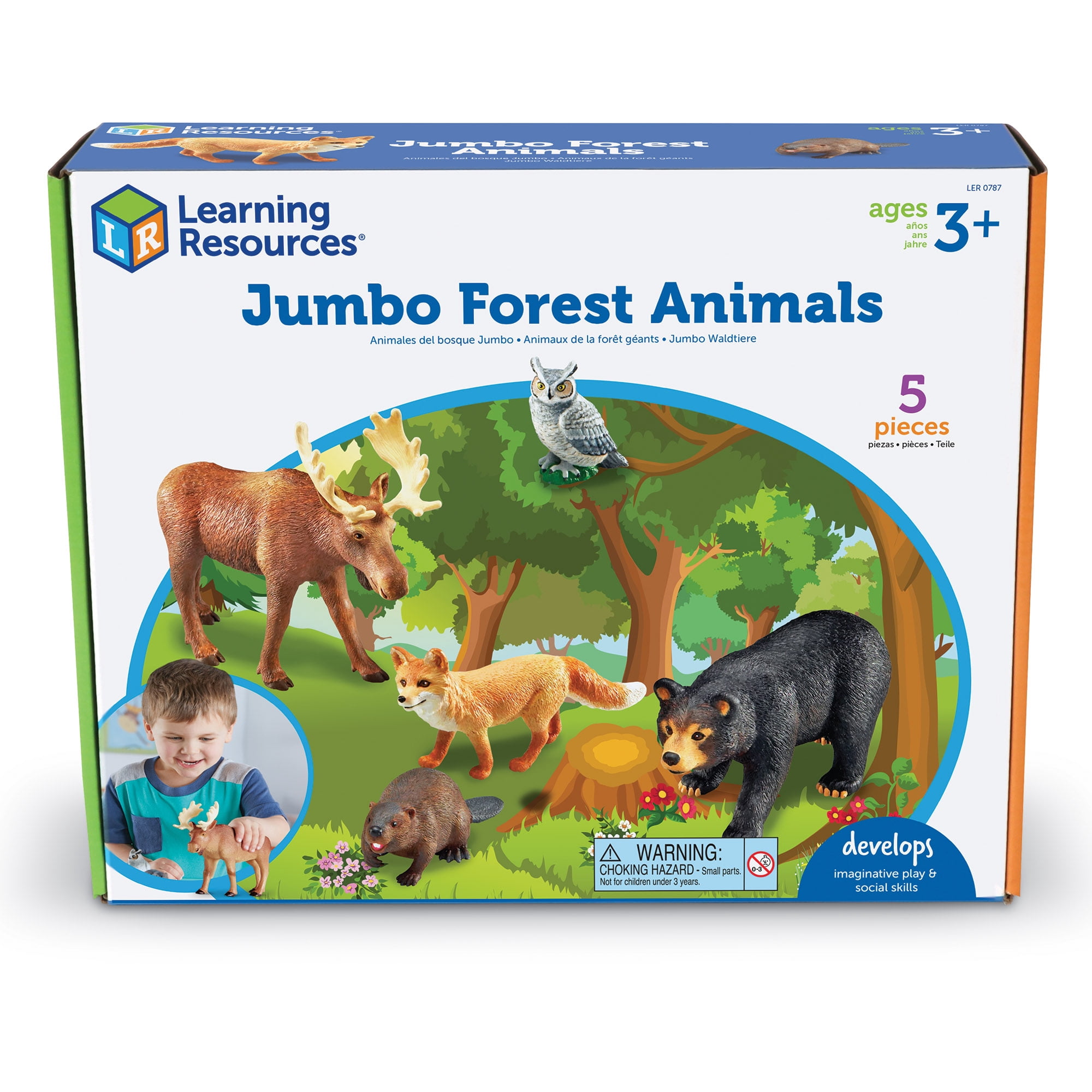 Learning Resources Jumbo Forest Animals - Fine Motor Skills for Children, Ages 3+