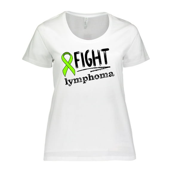 Inktastic Fight Lymphoma Lime Ribbon Women's Plus Size T-Shirt