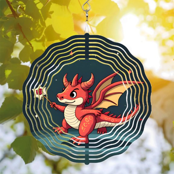 Enchanting Metal Hanging Wind Spinner Yellow Wings & Star Design for Garden Decor - Whimsical Night Sky Charm