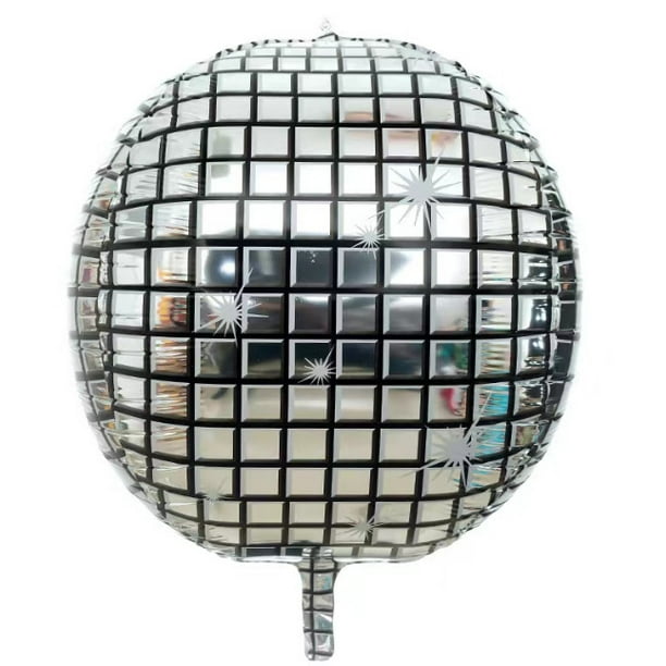 Globo de aluminio 4D de 22 pulgadas con láser plateado para discoteca, bar, fiesta, globo de papel de aluminio arcoíris