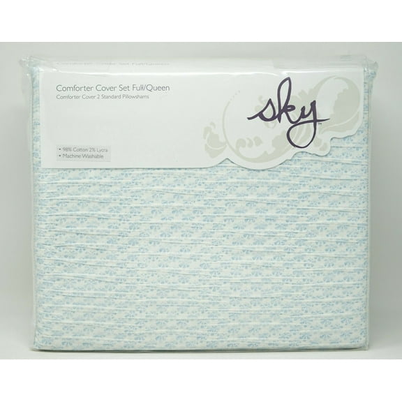 Sky Home Ayana Duvet / Comforter Cover Set and Pillowcase, Blue, Full/Queen
