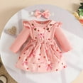 thumbnail image 4 of THDHVS Newborn Girl Outfits,Girls' Clothing Sets,Plaid Bow Overalls Set with Flutter Sleeve Top and Headband for Baby Girl Spring Style 9-12 Months, 4 of 9