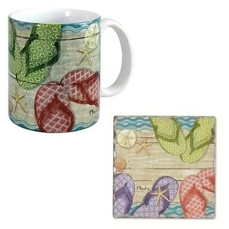 

FLIP Flops and Seashells Mug and Coaster