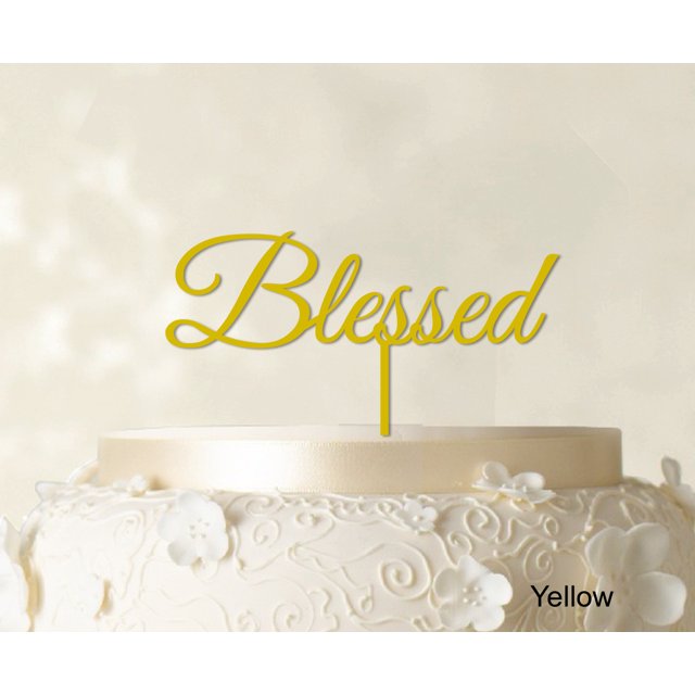 Monogram Cake Topper Personalized Yellow Cake Topper Color Option Available 5-7 Inches Wide