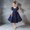 Navy, variant on Girls Solid Color U Neck Dress, Elegant Princess Party Gown with Bow Waist, Flower Girl Junior Bridesmaid Dress for Wedding and Special Occasions Navy 140