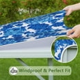 thumbnail image 6 of Square Tablecloth with Elastic Edges 34 * 34 Inch Waterproof Pioneer Colorful Floral Table Cover Washable Indoor and Outdoor for Party Kitchen Dinner Banquet Patio Picnic, 6 of 6