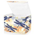 thumbnail image 2 of 40L Lidded Home Storage Bins Foldable Storage Box with Handle for Home Bedroom Closet, Dragonfly Printed, 2 of 7