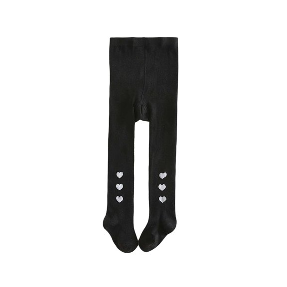 Generic Girls Winter Warm Fleece Tights Cute Heart Print Dance Footed Leggings