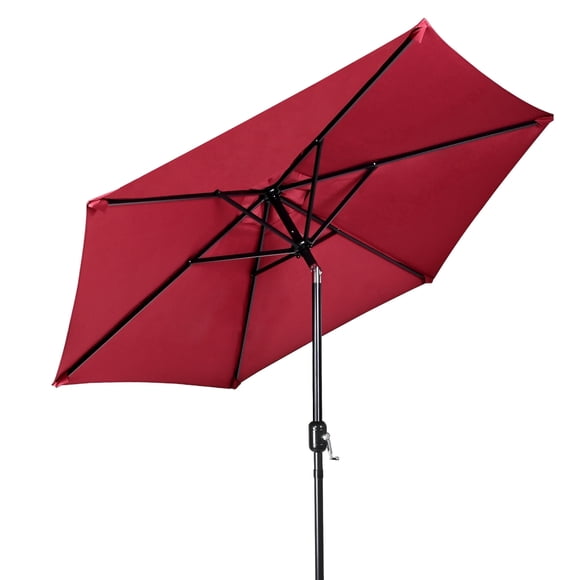 7.5FT Patio Umbrella, 6 Ribs Ourdoor Market Centred Umbrellas with Tilt and Crank, Table Parasol Sun Shelter for Garden, Backyard, Pool