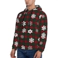 thumbnail image 3 of Salouo Plaid Snowflakes Festive Pattern Men's Fall Hoodie Sweatshirt,Sport Hoodie with Pockets for Men Pullover Casual Hooded Sweatshirt-X-Large, 3 of 7