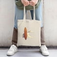 thumbnail image 2 of Stylish Canvas Tote Bag with Wooden Surfboard Design Waves & Clouds - Perfect for Shopping Travel & Parties - Eco-Friendly & Reusable, 2 of 4
