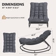 thumbnail image 2 of Patio Furniture 2Pcs Indoor/Outdoor Rocking Papasan Chairs, Patio Rocking Chairs with Comfy Cushions, Sturdy Metal Frame, Outdoor Papasan Chair for Patio, Garden, Nursery, Living Room, 2 of 8