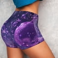 thumbnail image 2 of KLL Purple Bubble Abstract Art Pattern Workout Shorts for Women Scrunch Short Gym Yoga Running Sport Active Exercise Fitness Shorts, 2 of 5