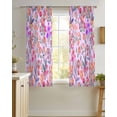 thumbnail image 4 of Spring Floral Sheer Curtains 54 Inch Length 2 Panels Set for Living Room/Bedroom, Retro Watercolor Flowers Leaves Plants Purple Kitchen Curtains Grommet Curtains Window Treatments 42"x54"x2, 4 of 7
