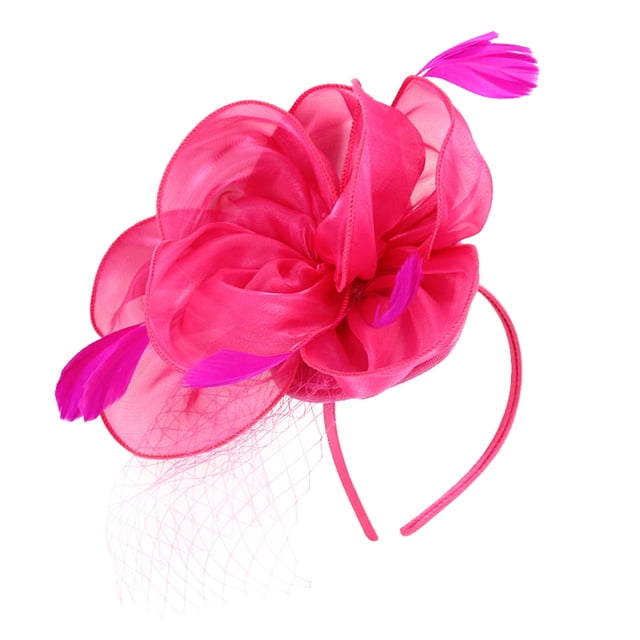 Shisuyan Rosy Fascinator Headpiece with Detachable Clips and Headband for Tea Party and Prom Banquet 6.5 Inches