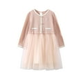 thumbnail image 1 of LOVZFMLL Girls' Summer Short Sleeve Ruffled Lace Round-Neck Embroidery Mesh Princess Bow Skirt, 1 of 8