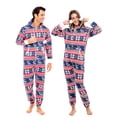 thumbnail image 2 of Notus Unisex Adult Fleece Hooded Zip Up One Piece Pajama Jumpsuit Sleepwear & Loungewear Pompom XL, 2 of 6